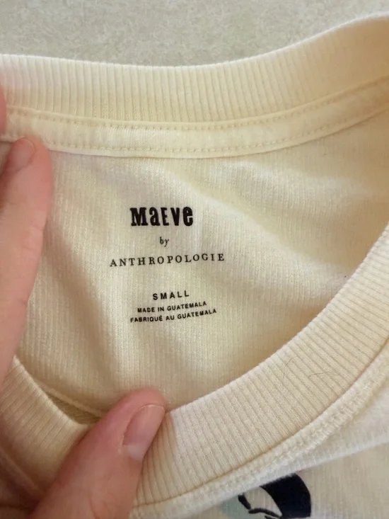 Anthropologie Cream Maeve Graphic Sweatshirt - Picture 2 of 2